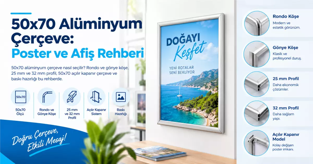 50×70 Alüminyum Çerçeve: Poster, Afiş ve Kampanya İçin Seçim Rehberi