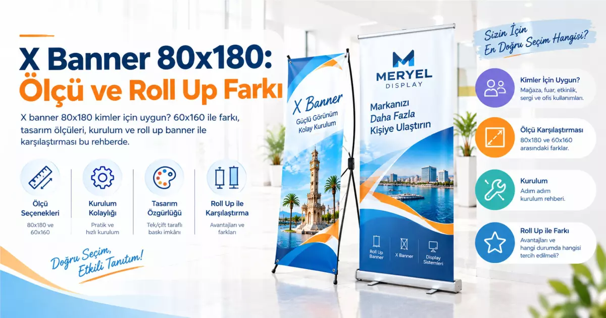 X Banner 80×180: Ölçü, Kullanım Alanı ve Roll Up Farkı
